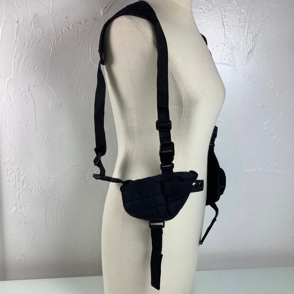 Tactical Shoulder Holster black canvas / Nylon adjustable Unisex OSFM EUC - Picture 3 of 12